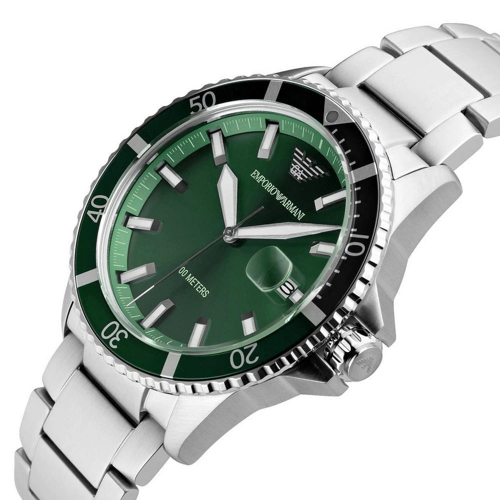Emporio Armani watch AR 11338 Green Dial Stainless Mens 10ATM 