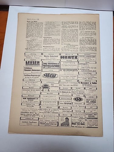 2/7/1936 Pro-Jewish German Newspaper DER SCHILD JRR4 - Picture 7 of 7