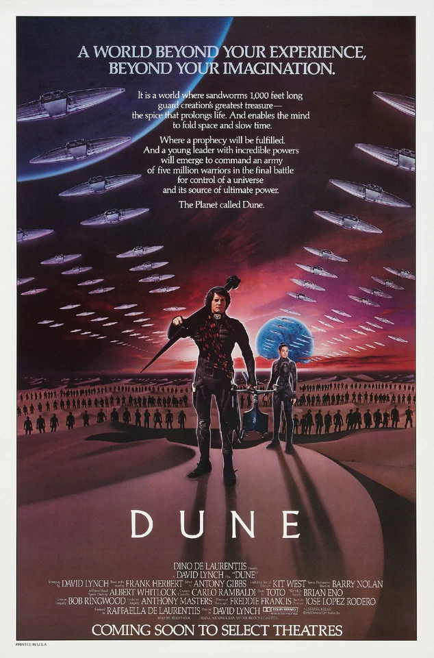 DUNE Movie Poster (1984) 24x36" inches