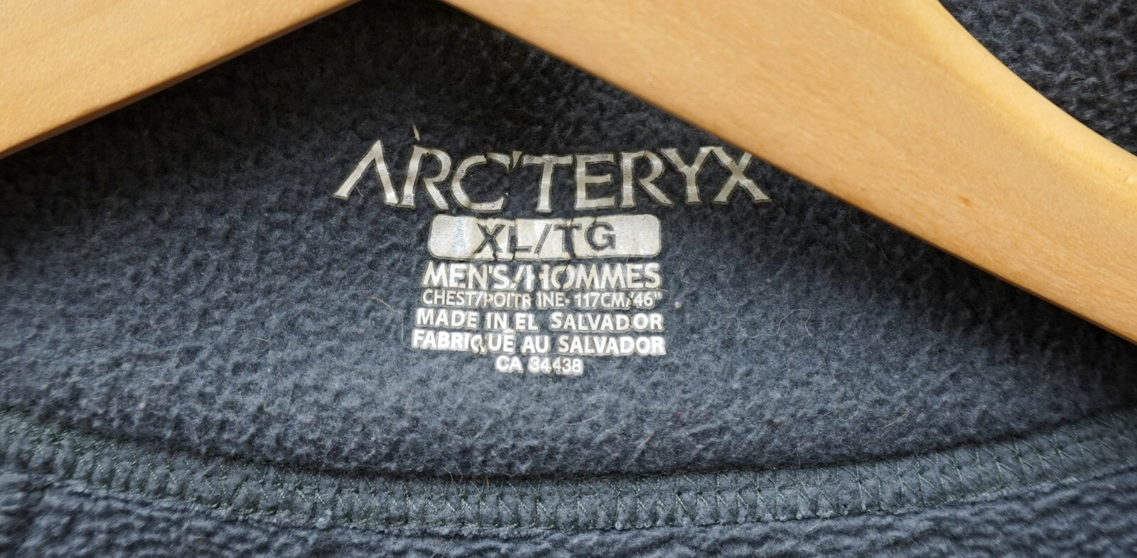 Giacca Arc'teryx Polartec da uomo CA#34438 taglia XL grigia giacca cerniera intera