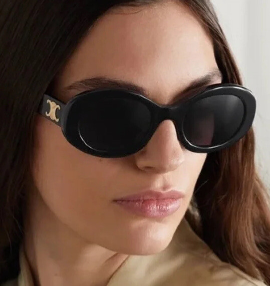 Celine CL40194U 01A Triomphe Oval Women Sunglasses Black Celine CL40194U 01A Triomphe Oval Women Sunglasses Black