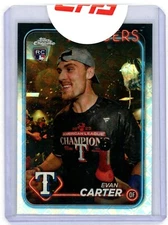 2024 Topps Chrome EVAN CARTER Logofractor Image Variation SP RC #136 Rangers