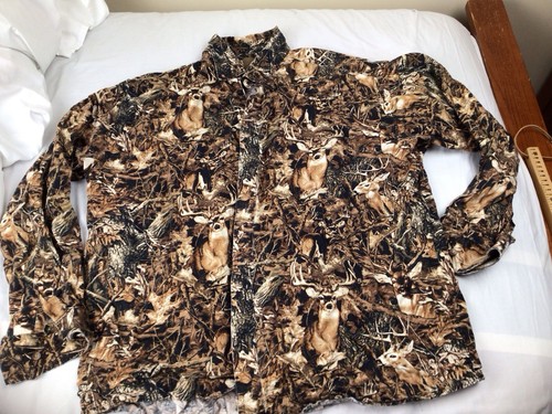 Duck Head Expedition Mens Big Buck Camo Button Shirt Hunting XL Long Sleeve