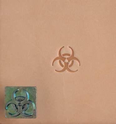1/2 Inch Craftool Mini 3D Stamp Biohazard Tandy Leather 8819-00