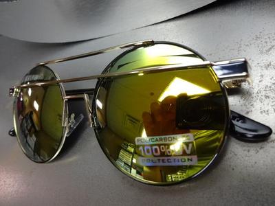 Unisex Retro Vintage Small Round Mirror Sunglasses - Tortoise Frame - UV Protection