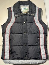 Vintage Skitique Down Puffer Vest Unisex Size Medium, Black, Gray Red