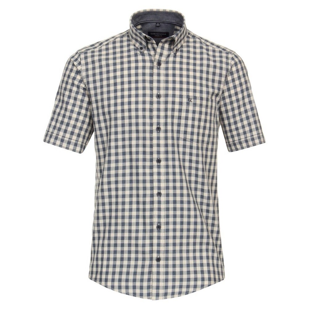 Casamoda Camicia Uomo Manica Corta Casual Fit Beige A Quadri 944269500 600