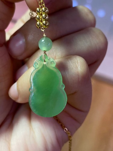 Certified Natural Jade Russian Gemstone Sterling pendant 23*14*7mm Grade - Picture 4 of 5