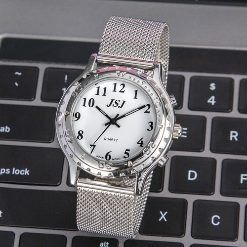 English Talking Watch with Alarm, Speaking Date and Time, White Dial TESW-25AU - Picture 29 of 47