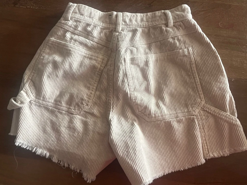 Pantalones Cortos Forever 21 Pana Adolescente Talla Pequeña Crema Cortes Cintura Alta Talla 24/26 Foto 4 de 4