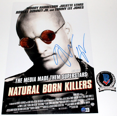 OLIVER STONE SIGNED 'NATURAL BORN KILLERS' 12x18 MOVIE POSTER