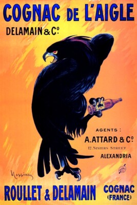 L. CAPPIELLO ADVERTISEMENT COGNAC DE L'AIGLE FRANCE EAGLE VINTAGE POSTER REPRO