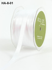 3/8" Double Faced Satin Ribbon May Arts - White - HA-8-01 - 4 yds