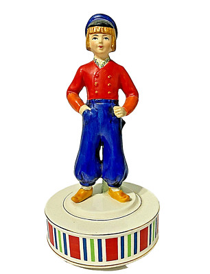 Schmid Music Box Dutch Boy Plays Tip Toe Thru The Tulips With Me Vintage