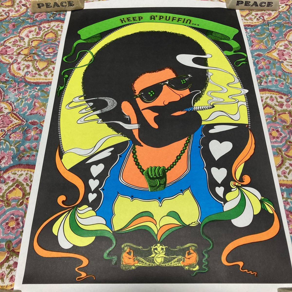 70's vintage poster zigzag dead stock black power zigzag man