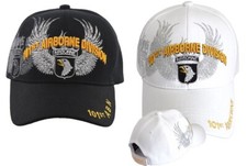 US Army 101st Airborne Division Ball Cap Black White OEF OIF AIr Assault WINGS