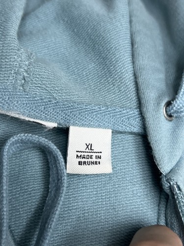 Vintage Hoodie Women XL Teal Blue Boxy Crop Fit Full Zip Up Skate Punk Y2K Blank - Picture 7 of 8