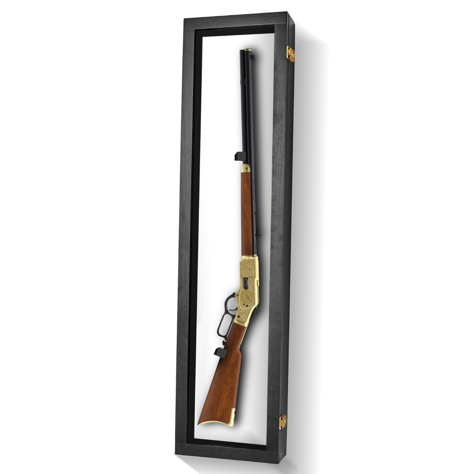 Single Rifle Gun Cabinet Display Case Wall Rack Replica Airsoft Civil ...