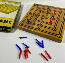 vtg Mill Game Drueke # 553 complete wood strategy game Michigan