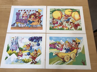 Rice Krispies Kellogg's Prints 4 1983 Snap Crackle Pop & original mail pkg - EC