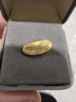 Nice Vintage Golden Small Dress Oval Men's Classic Tie Tack Clasp Rare MINT 697