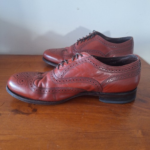 Florsheim Imperial Men's Dress Shoes Sz 10 Whiskey Brown Leather Wing Tip - Bild 6 von 23