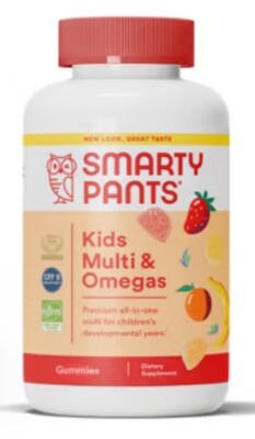 90 Count SmartyPants Organic Kids Multivitamin Gummies Omega 3 PACK
