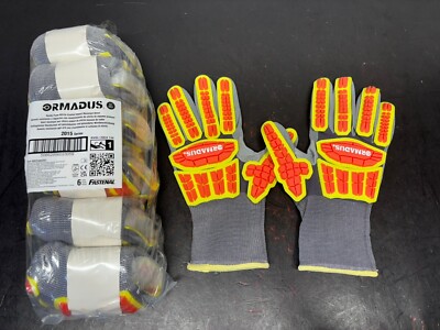 6  PACK Ormadus Impact work safety gloves Fastenal Nitrate Mechanic SIZE  S