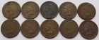 10 Indian Head Cents 1880/81/82/83/84/85/86/87/88/89 AG to VF Pennies
