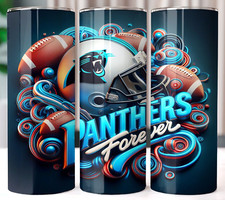 Carolina Panthers NFL Forever Multicolor 20oz Insulated Tumbler Lid Straw New