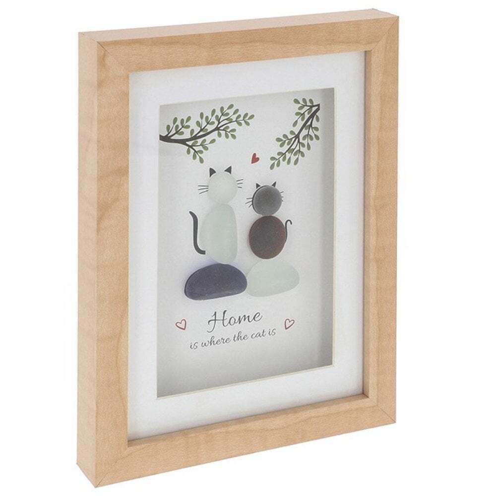 Shudehill Giftware Pebble Glass Cats Portrait Plaque 348113