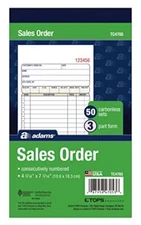  Sales Order Book, 3-Part, Carbonless, 4-3/16" X 7-3/16" 50 Count (Pack of 1)