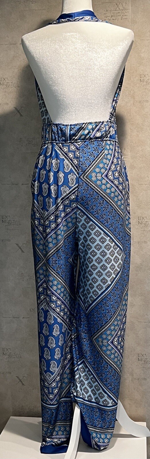 Venus Blue Multi Pattern Halter Jumpsuit With Ope… - image 2