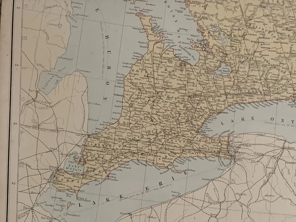 1883 CENTRAL & EASTERN CANADA NEWFOUNDLAND MAP BY GEORGE PHILIP 69 cm x 54 cm - Image 3 of 4