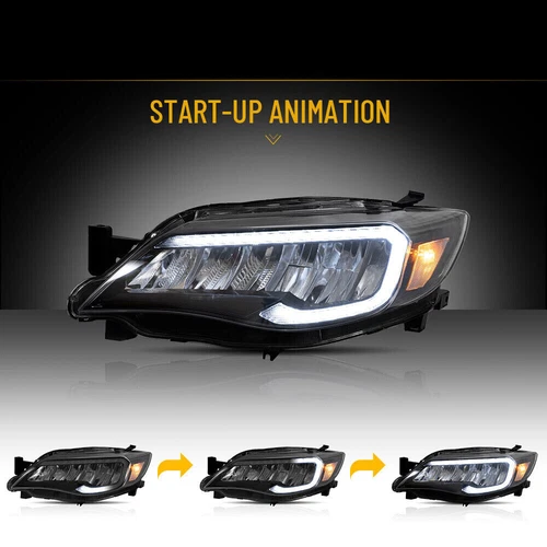 VLAND Fit 2008-2014 Subaru Impreza WRX LED Front Headlight Assembly W/Sequential - Bild 3 von 11