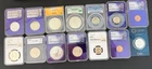 Certified Coin Collection – 14 Graded Coins – Morgan Dollars, Franklin Halves +