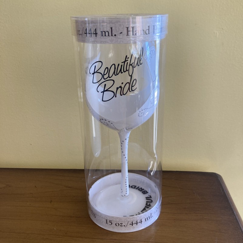 Beautiful Bride Hand Painted 15oz Wine Glass
