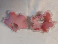 Antique Vintage Pink Swirl Bobeche Ruffled Rim