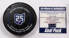 3-3-26 RYAN O'REILLY Nashville Predators @ Columbus NHL Game Used GOAL Puck