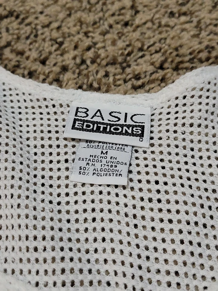 Camiseta sin mangas vintage hecha en EE. UU. Ediciones básicas para hombre malla mediana transparente músculo Foto 2 de 4