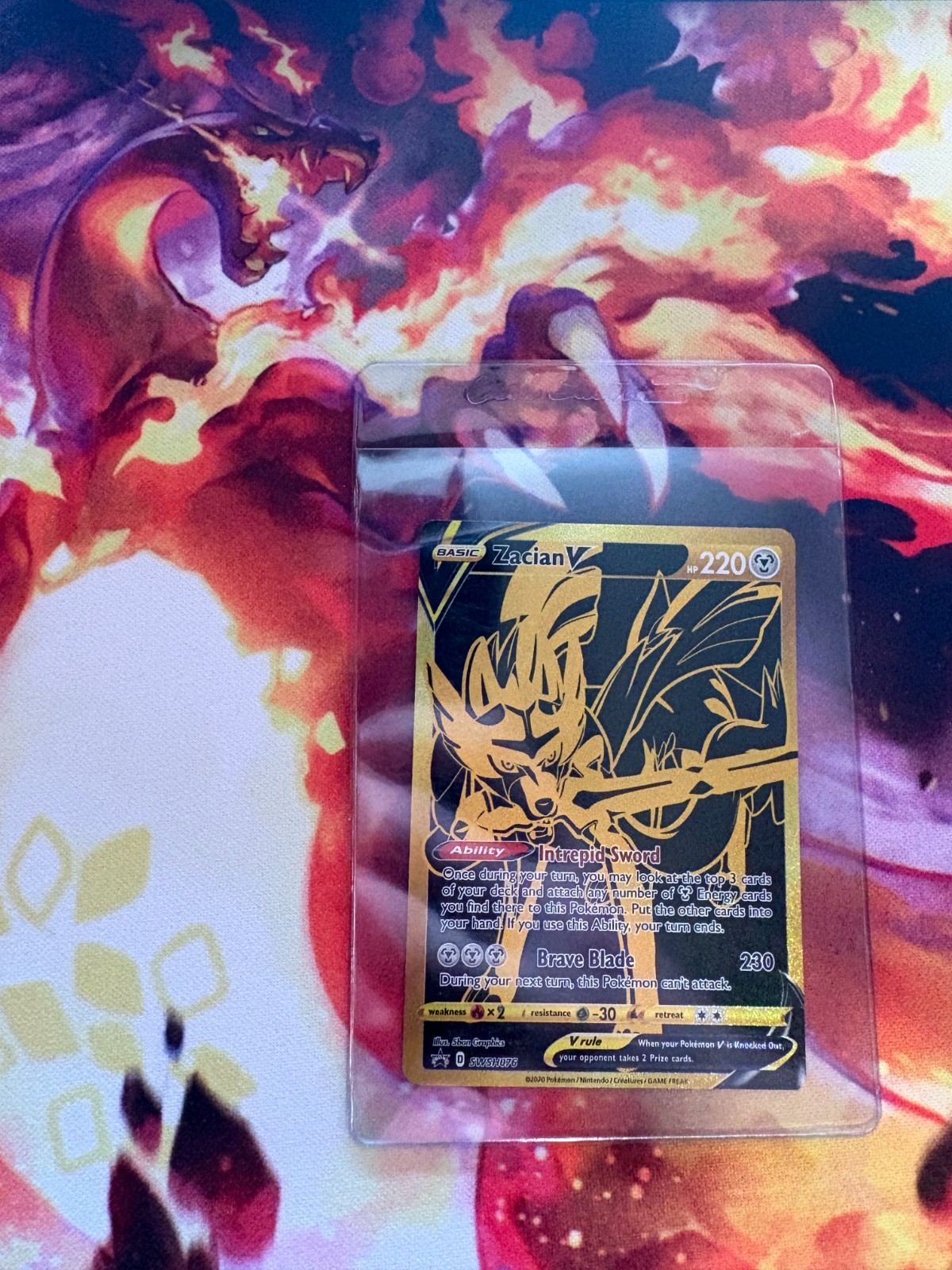 Pokemon TCG Zacian V Gold Holo Black Star Promo SWSH076 M/NM