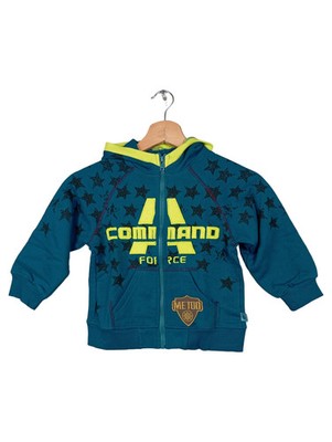 ME TOO Kinder Sweatjacke Gr. 104 Blau Sterne Kapuze Reißverschluss