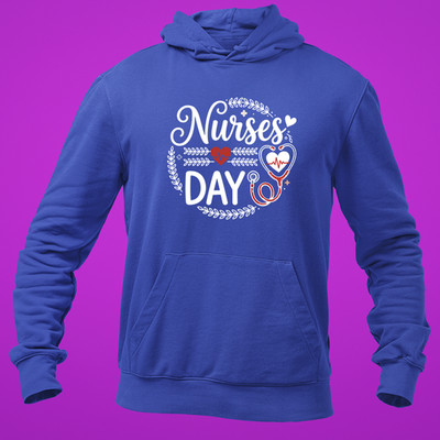 Stethoscope Heart Hoodie Happy Nurses Day Medical Healthcare Worker Gift