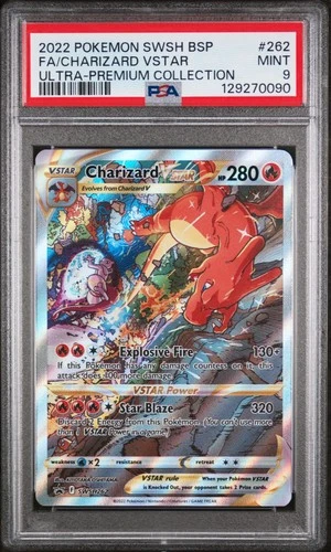 Fa/Charizard Vstar 2022 Pokemon Swsh Black Star Promo #SWSH262 PSA 9