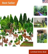 Mixed Model Trees, 70pcs, 1.5-6 inch4-16 cm, Ho Scale Bushes with Animals Fig...