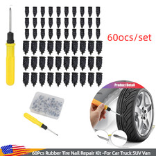 60pcs Rubber Tire Nail Repair Kit Screw In Tire Plugs For Car Truck Suv Van New 60pcs Rubber Tire Nail Repair Kit Screw In Tire Plugs For Car Truck Suv Van New