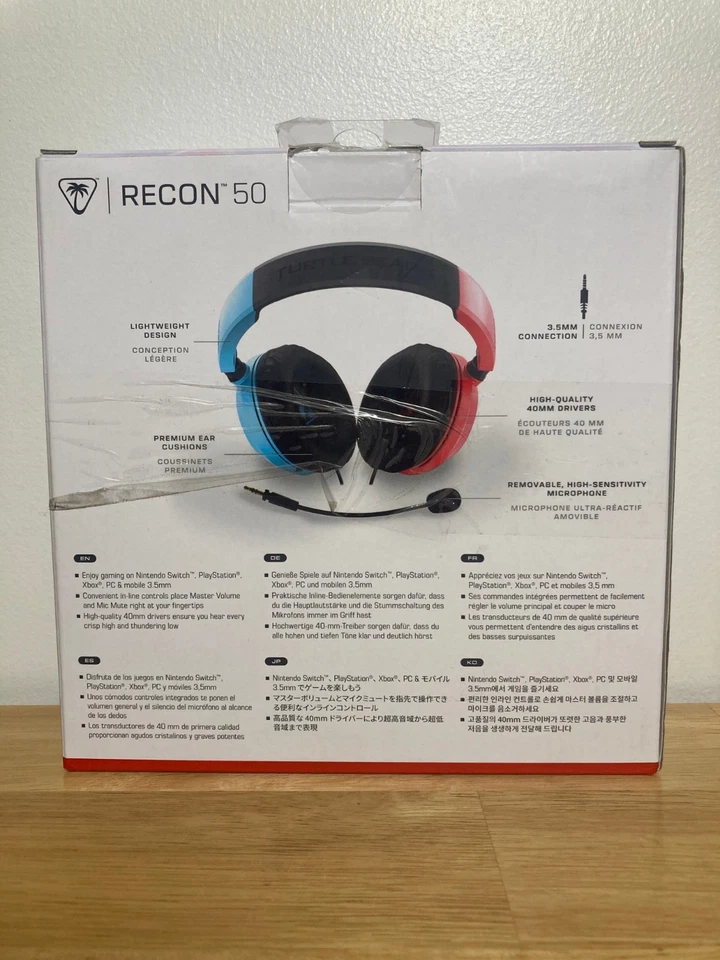 Turtle Beach Recon 50 Gaming Headset Red & Blue Wired for Nintendo Switch & PC - Image 2 of 4