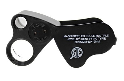 30X 60X Illuminated Jewelers Eye Loupe Foldable Magnifier Bright LED Light Gold