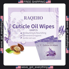 100 Pack Lavender Cuticle Oil Wipes for Nail Care and Hydration
