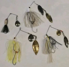 Lot 3 Strike King + 1 Unknown Spinnerbait Bass Fishing Lures Used Good Condition